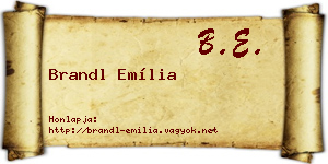 Brandl Emília névjegykártya